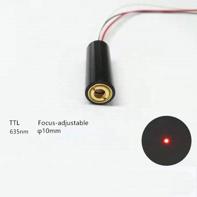 Módulo de diodo láser rojo de 635nm 638nm con enfoque ajustable y divergencia de haz de 0,3mrad