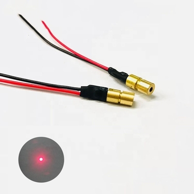 Módulo de diodo láser de latón de 650nm 5mw con tiempo de subida de 0,5 segundos y redondez del haz del 70 al 100%