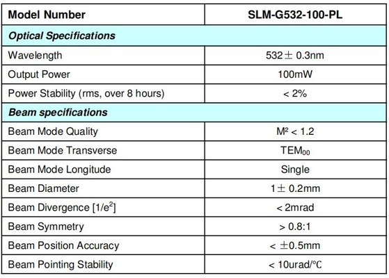 Modo longitudinal único Tipo de potencia ACC 100mW 200mW láser amarillo SLM para holografía