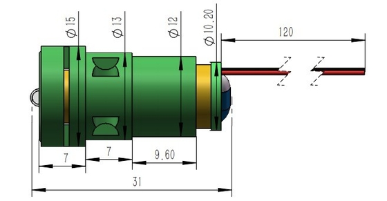 Modo de potencia de salida CW de alta precisión láser de línea verde para el rango de temperatura de -10 a 50C