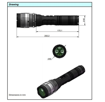 Luces de luz de haz blanco y verde con tamaño de haz ajustable de 15 cm