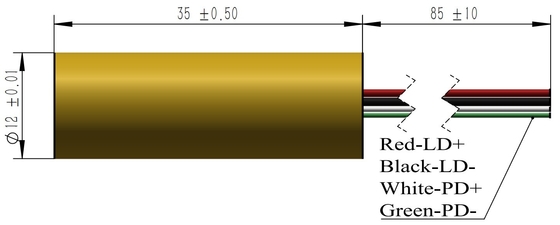 Laser verde de tamaño pequeño 532nm sin PCB Peso KG 0.01 KG CW Modo de potencia de salida